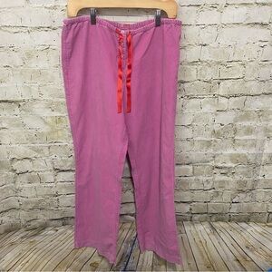 Vintage J Crew Pink Cotton Thin Corduroy Tie Waist Wide Leg Pant